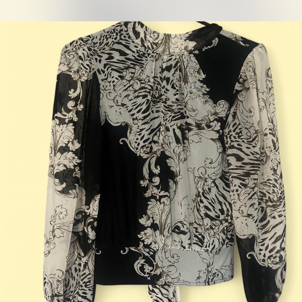 Elegant Black and White Women's Top